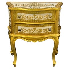 Gilded Wood Florentine Hollywood Regency Style Tole Cupboard Chest of Drawers