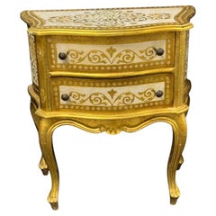 Gilded Wood Florentine Hollywood Regency Style Tole Cupboard Chest of Drawers
