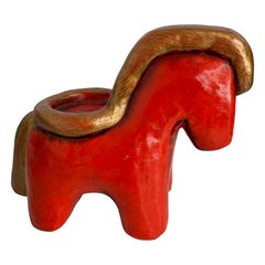 Bitossi Aldo Londi Style Horse Pony Candle Stick Figure, Thun Italy, circa 1960s
