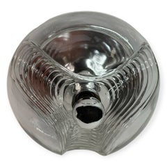 Luminaire encastré biomorphique Peill & Putzler, en verre transparent, motif « Wave », Koch Lowy, années 1960