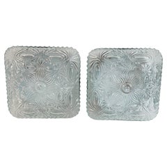 Kleine quadratische Bubble-Glas-Einbauleuchte von Austroluxe, 1970er Jahre