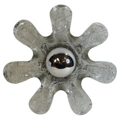 Vintage Flower Murano Glass Flush Mount or Sconce Wall Light Italy, 1970s