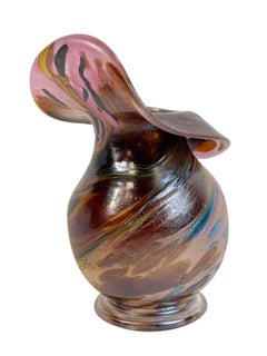 Beautiful Murano Sommerso multicolored Glass Vase Italy 1980s