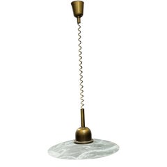 Large Murano Glass Pendant Lamp with burnished Suspension, Vintage Italy