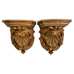 Pair massive Wall Brackets Consoles, Baroque Style, Early 20th Century