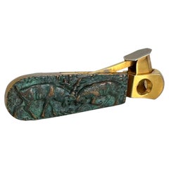 Vintage Deer Motif Gold plate Cigar Cutter by Donato, Solingen Germany 1960s