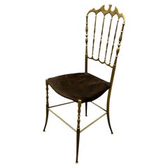 Solid Brass Italian Mid-Century Modern 'Chiavari' Vanity or Side Chair