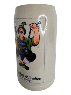 Vintage 1 Liter Stoneware Beer Stein Octoberfest Munich, German 1989