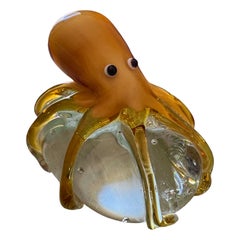 Magnifique presse-papiers octogonal géant en verre d'art italien de Murano, Italie, 1980