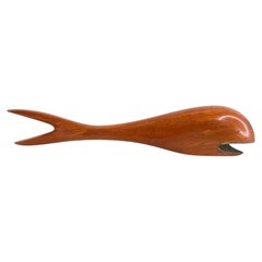 Mid Century Modern Danish Wood Bottle Opener Shaped as Whale, Denmark 1960s