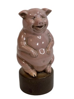 Pink Pig Ceramic Money Box, Piggy Bank, Vintage, 1960s