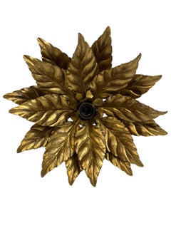 A stunning Italian Florentine-style flush mount Ceiling Light, Tole Toleware