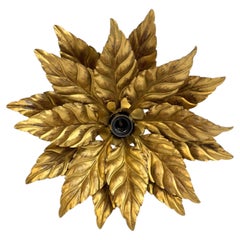 A stunning Italian Florentine-style flush mount Ceiling Light, Tole Toleware