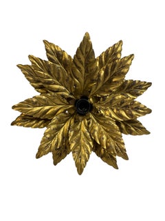 A stunning Italian Florentine-style flush mount Ceiling Light, Tole Toleware