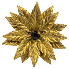 A stunning Italian Florentine-style flush mount Ceiling Light, Tole Toleware