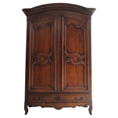 18th Century French Lorraine Armoire or Wardrobe made of Cherrywood and Oak