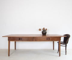 19th Century French Farmhouse Table with Sliding Doors