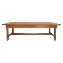 Large Early 20th Century Oak and Pine Wood Table