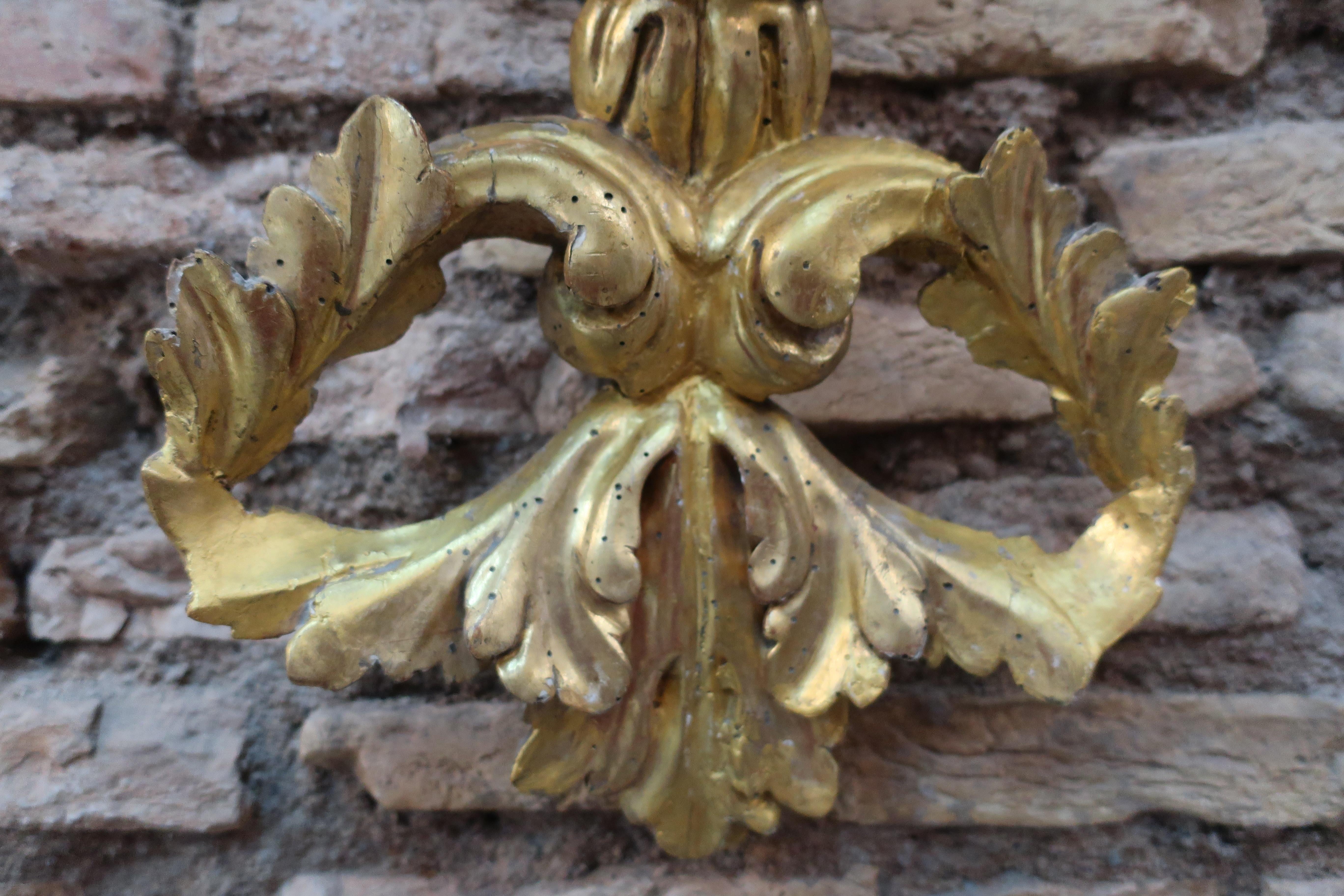 Gold Leaf 18th Century Neoclassical Wall Shelf For Sale