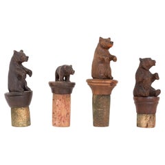 Tapones de corcho con forma de oso de madera de la Selva Negra