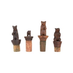 Tapones de corcho con forma de oso de madera de la Selva Negra