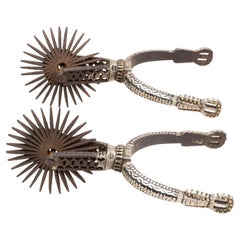 19th Century Argentina Guacho Silver Overlay Spurs