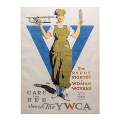 WWI Adolph Treidler YWCA Lithograph War Propaganda Poster