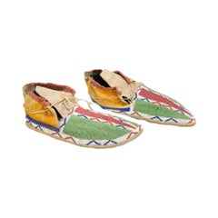 Native Sioux Beaded Buffalo Hoof Moccasins
