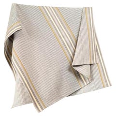 Handwoven Fine Cotton Throw in Thin Grey Stripe, in Stock