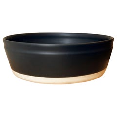 Handmade Ceramic Matte Serving Bowl in Black, in Stock
