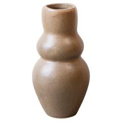 Goddess Handmade Organic Modern Clay Vase in Taupe