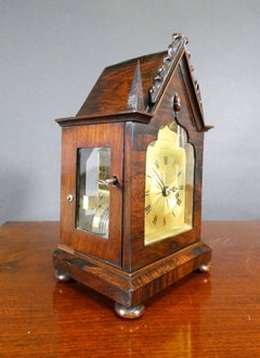 Miniature Gothic Rosewood Bracket Clock