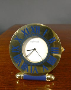Cartier 18c Gold Plated Travel Alarm Clock