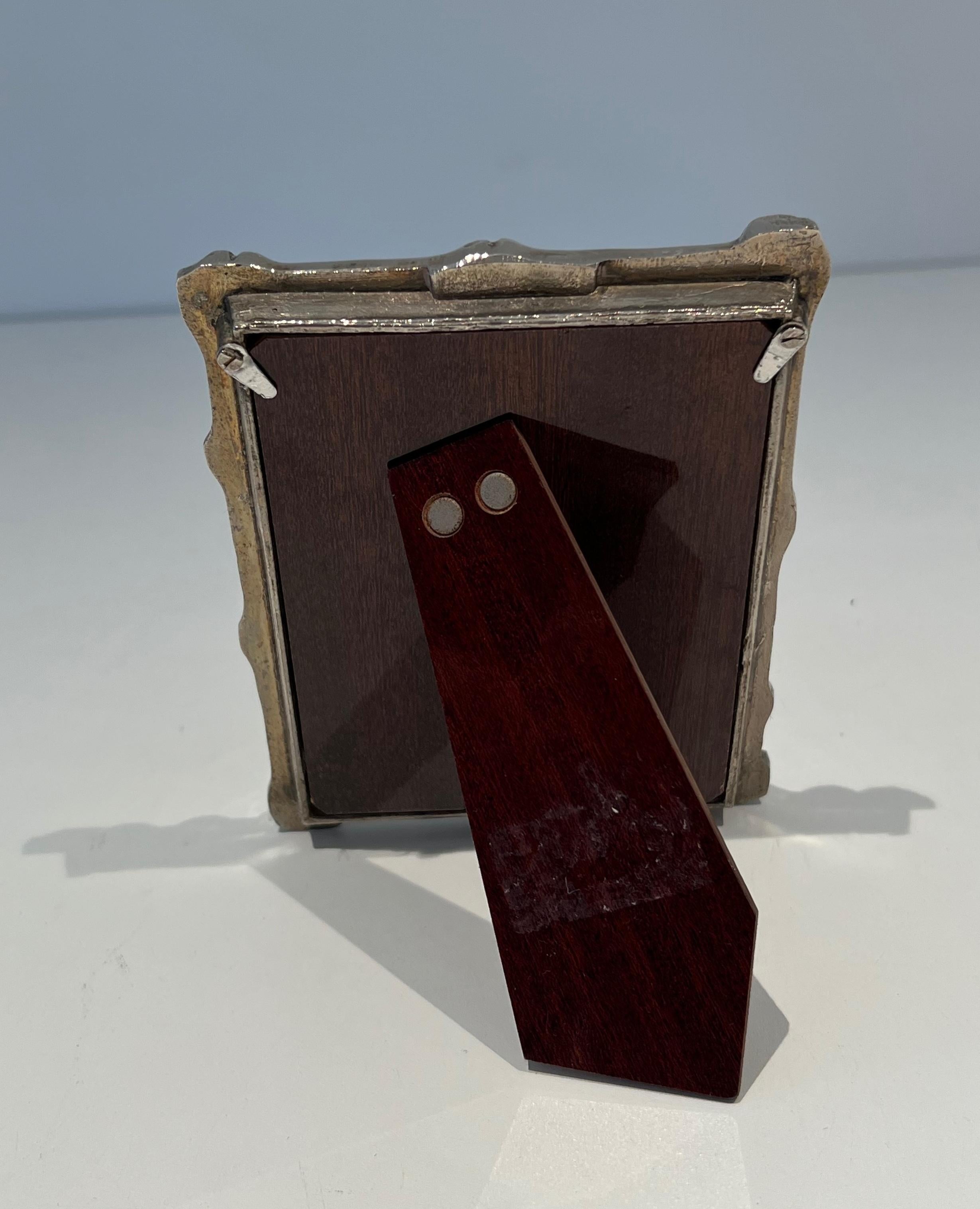 Mid-20th Century Small Silvered Bronze Picture Frame by Maison Baguès For Sale