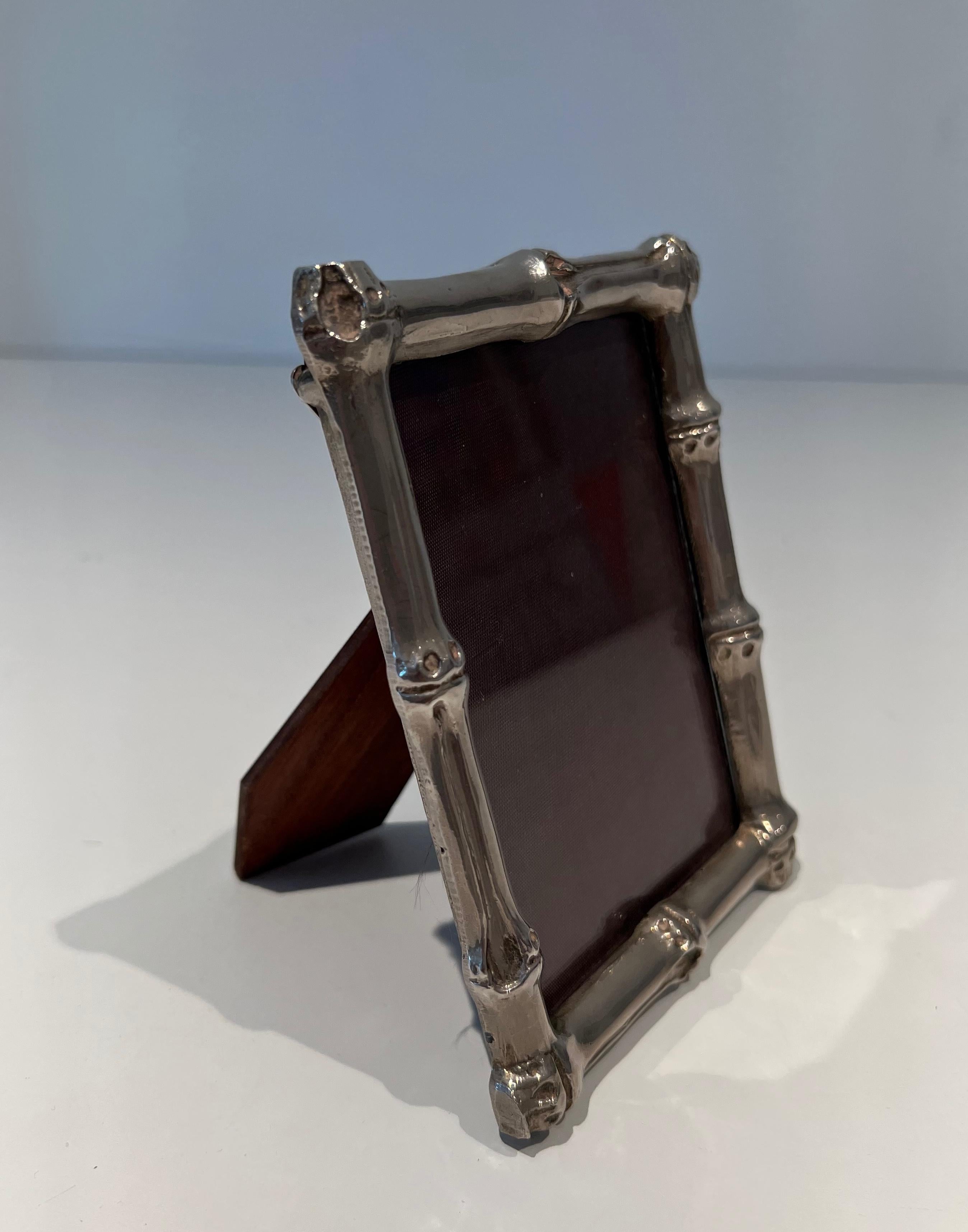 French Small Silvered Bronze Picture Frame by Maison Baguès For Sale