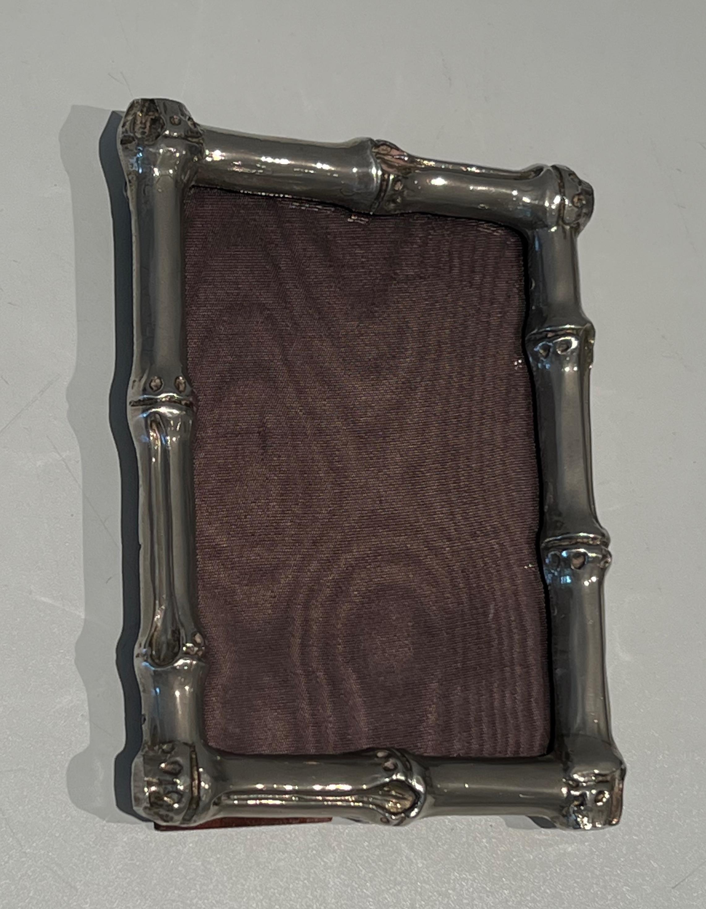 Small Silvered Bronze Picture Frame by Maison Baguès For Sale 7