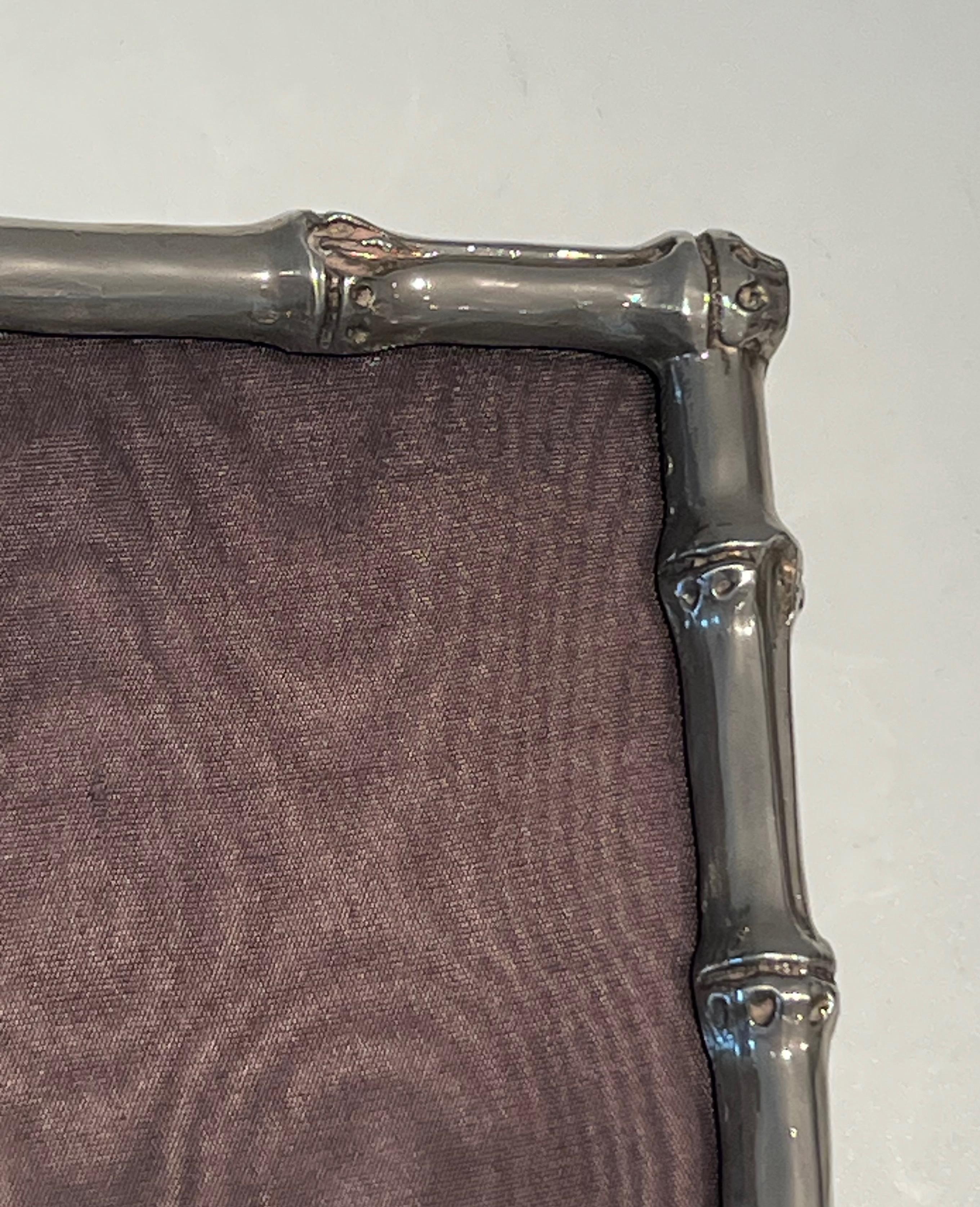 Small Silvered Bronze Picture Frame by Maison Baguès For Sale 3