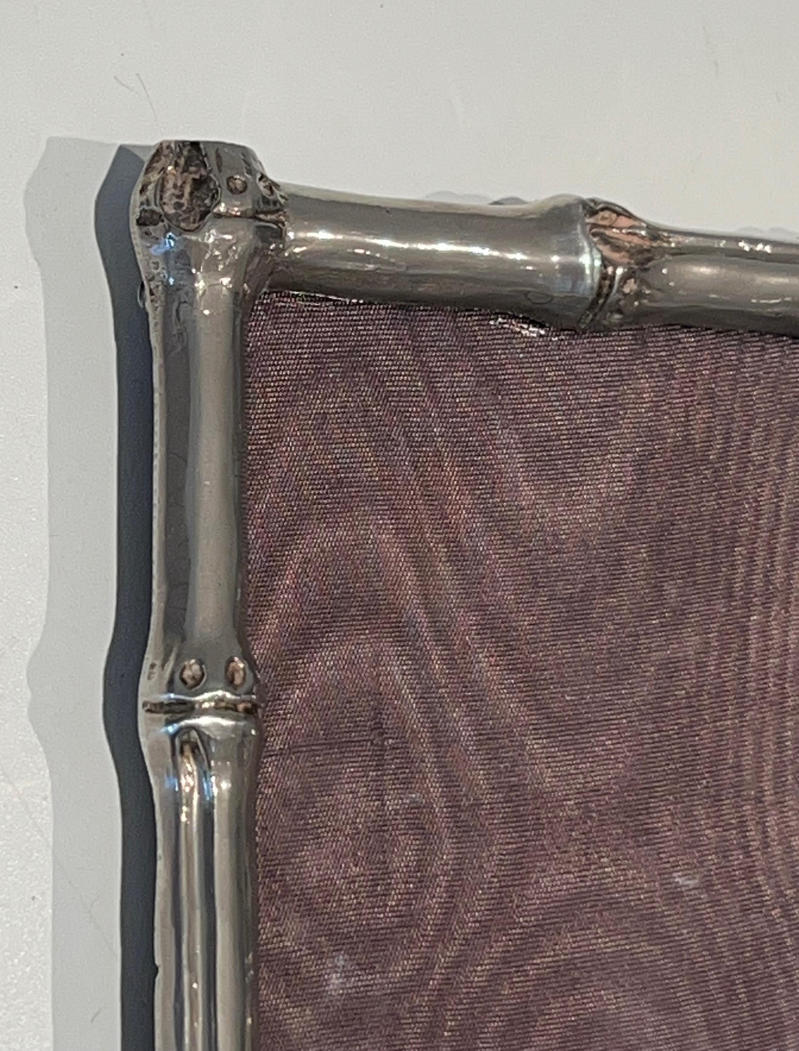 Small Silvered Bronze Picture Frame by Maison Baguès For Sale 2