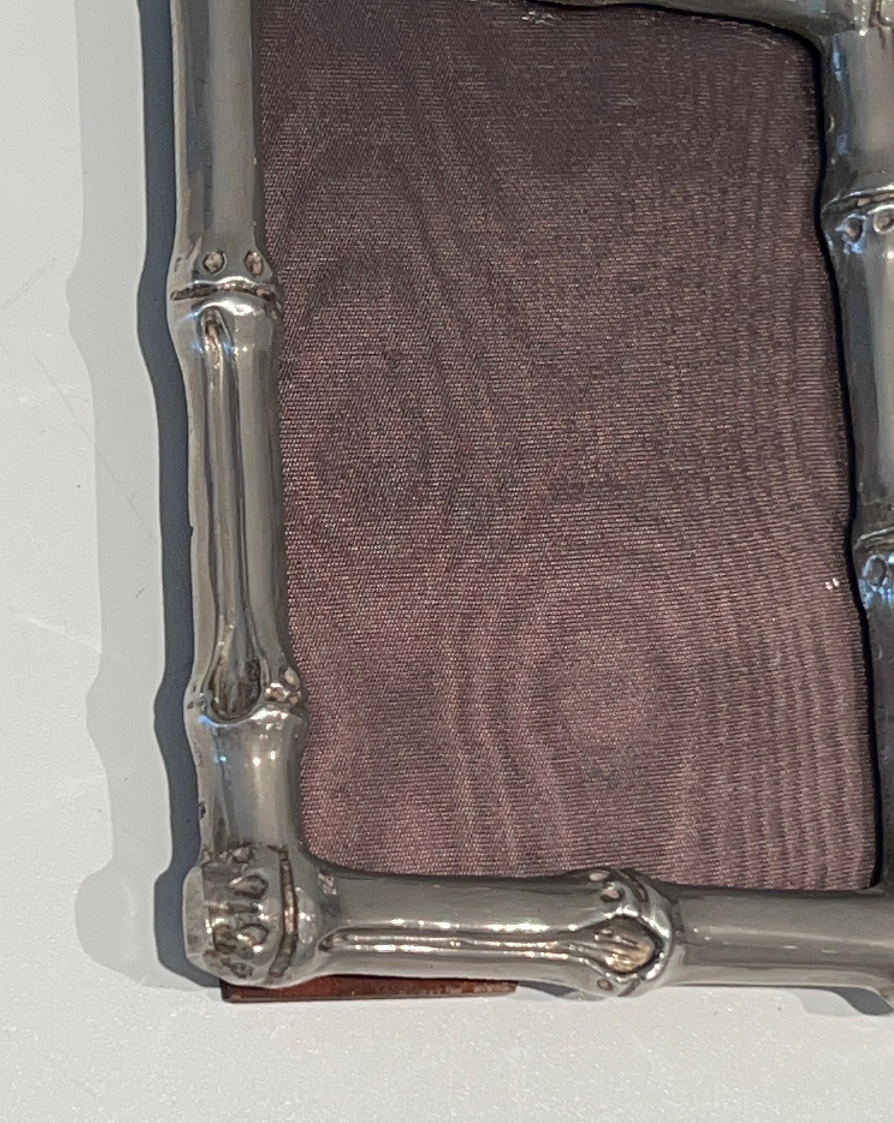 Small Silvered Bronze Picture Frame by Maison Baguès For Sale 4