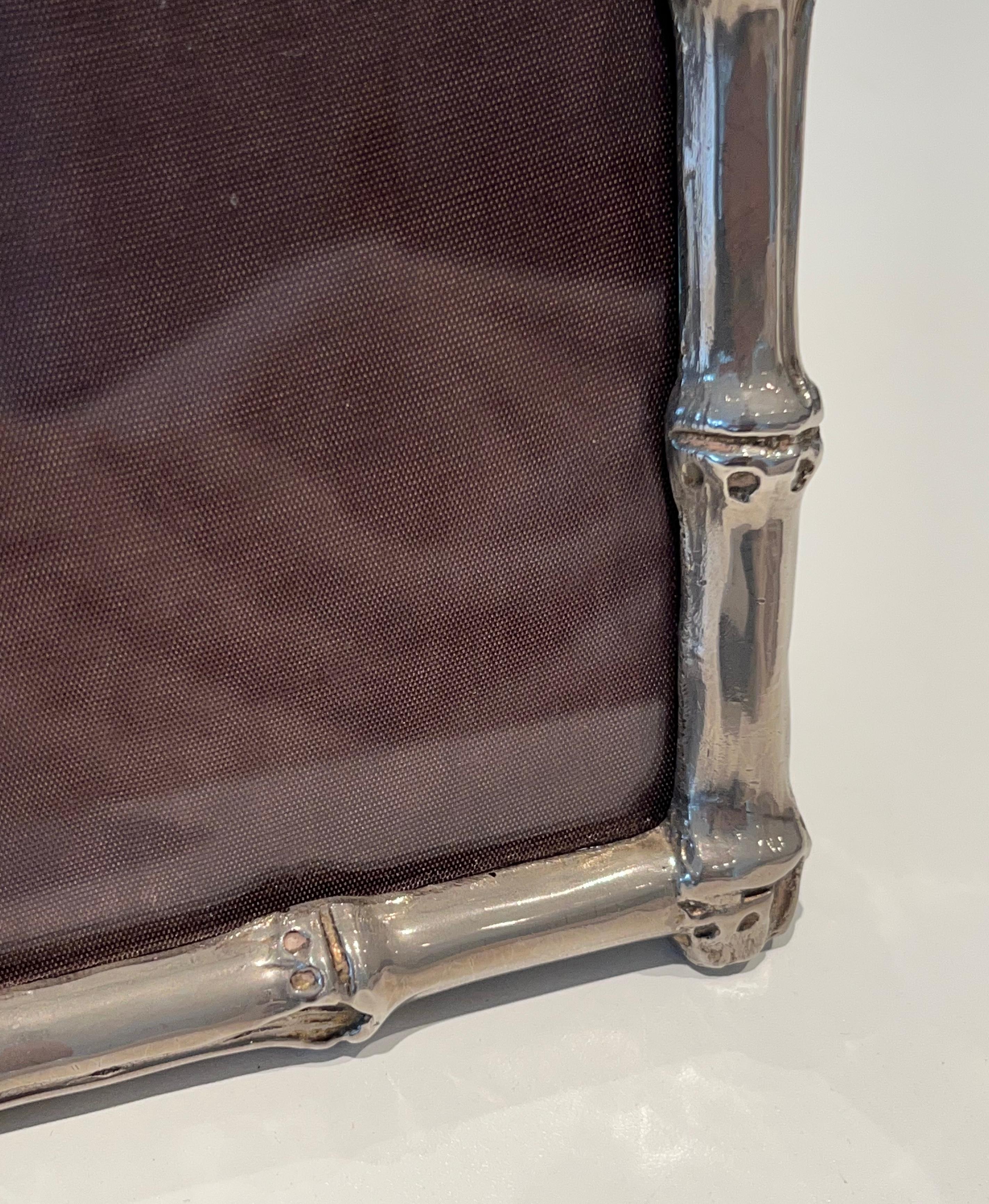 Small Silvered Bronze Picture Frame by Maison Baguès For Sale 5