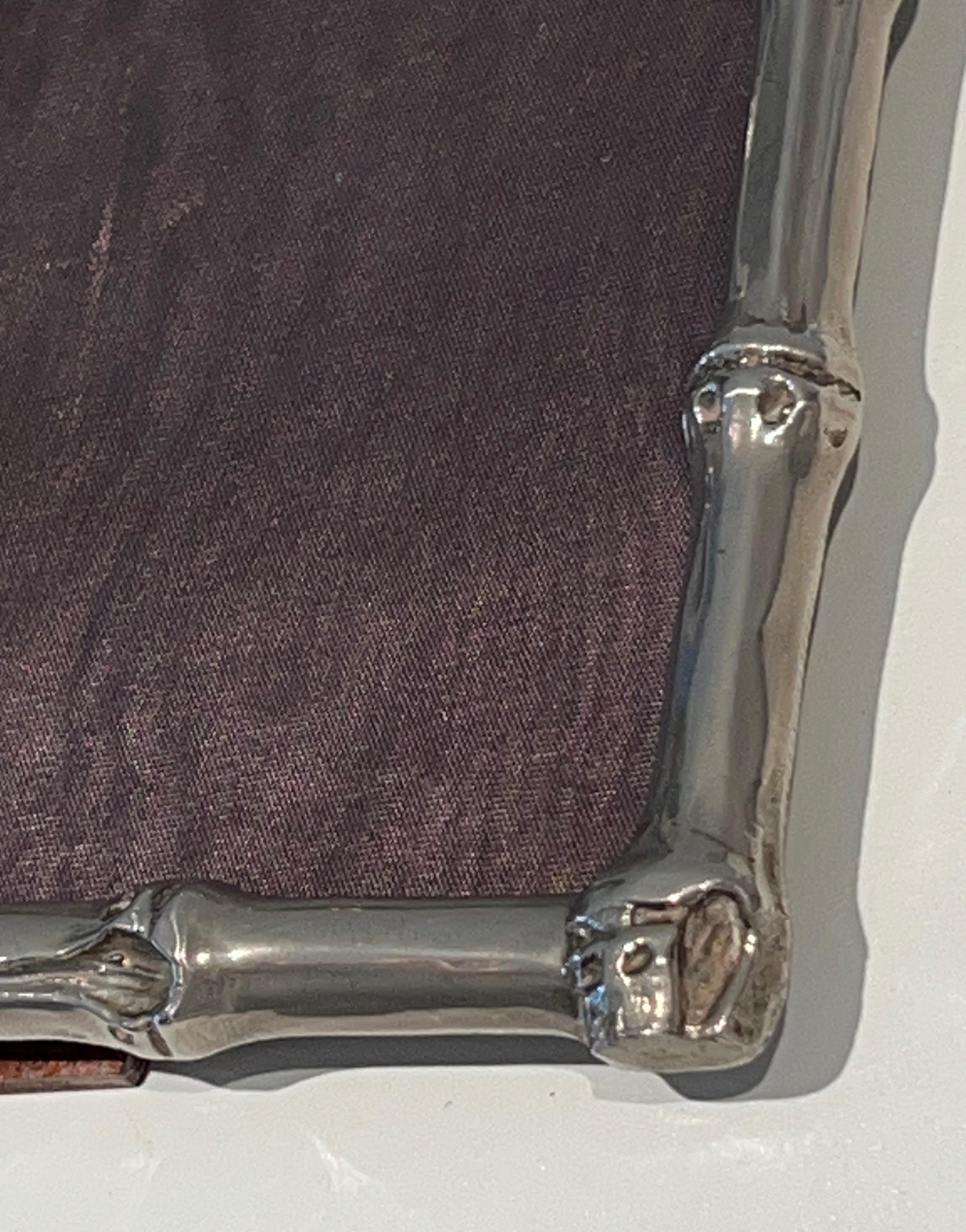 Small Silvered Bronze Picture Frame by Maison Baguès For Sale 13