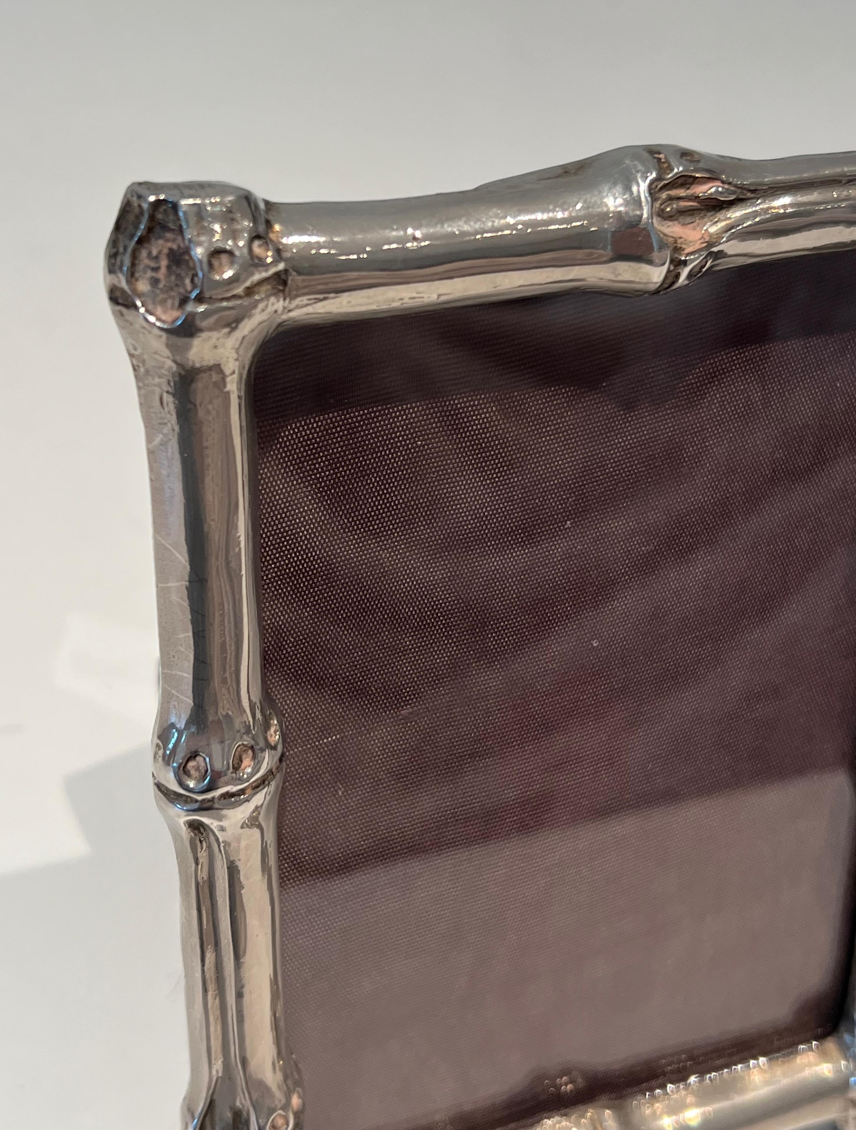 Small Silvered Bronze Picture Frame by Maison Baguès For Sale 10
