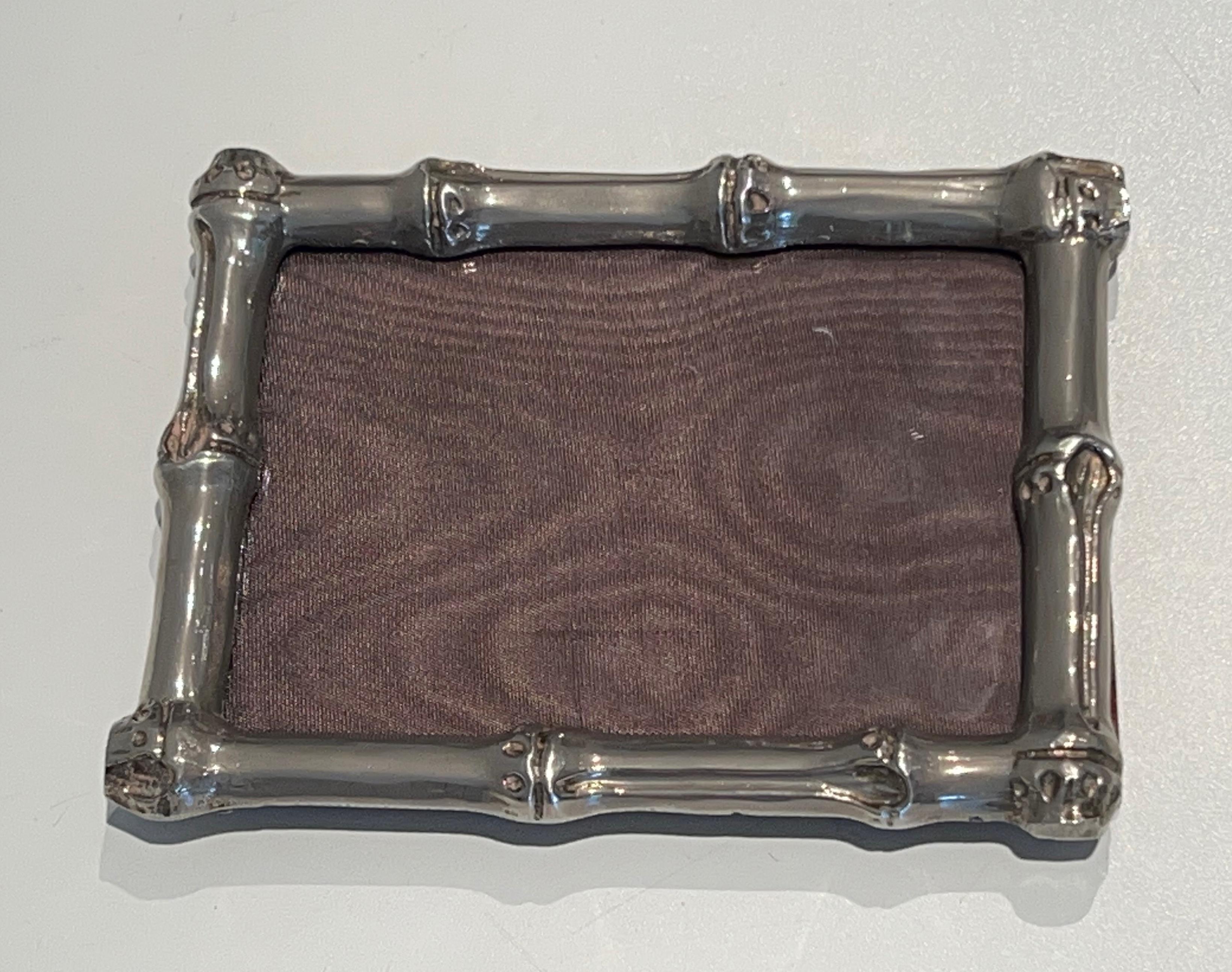 Small Silvered Bronze Picture Frame by Maison Baguès For Sale 14