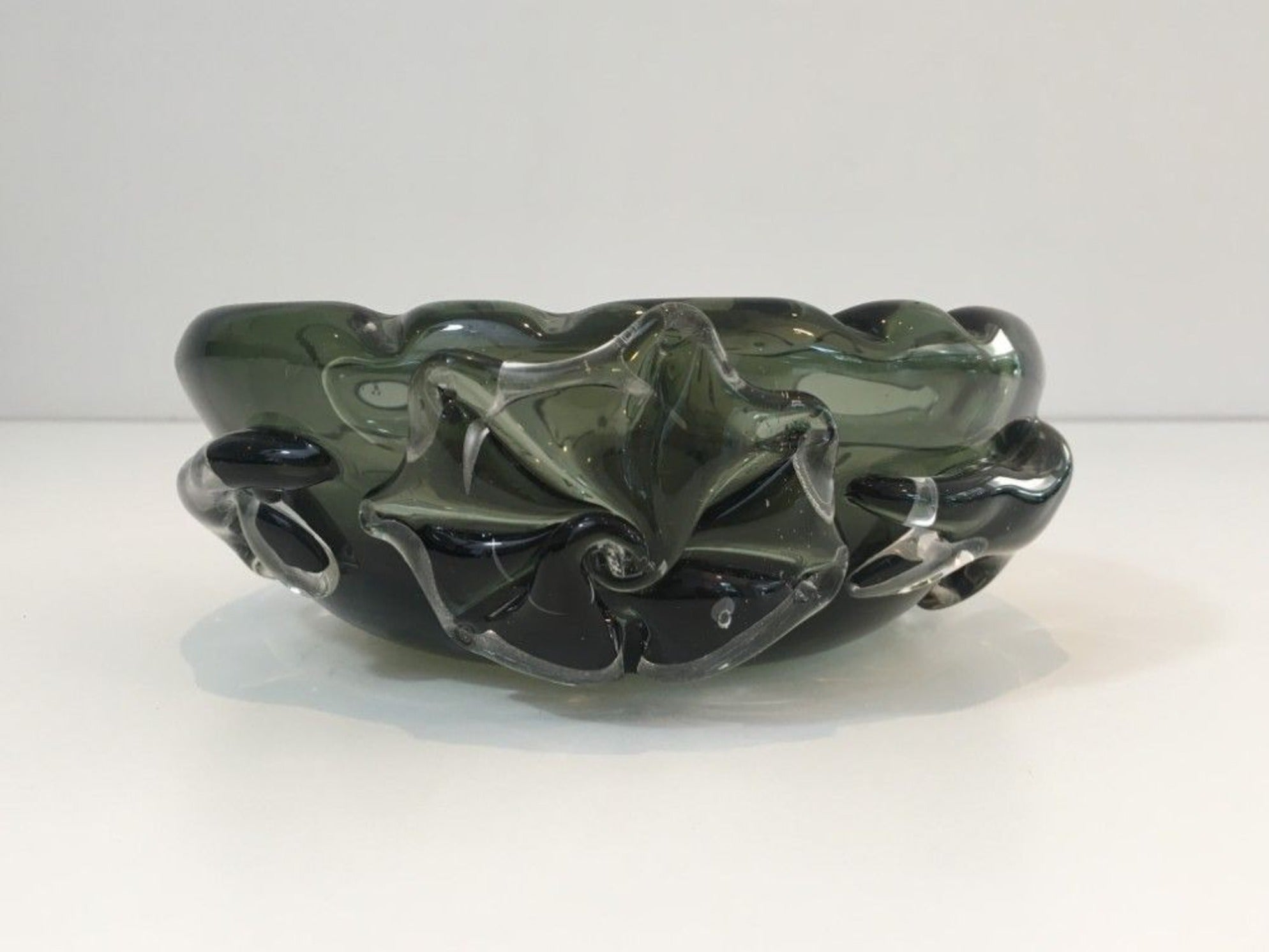 Large Crystal Ashtray Decorated with Squales