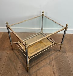 Ein Paar Beistelltische aus Stahl und Messing im neoklassischen Stil von Maison Jan