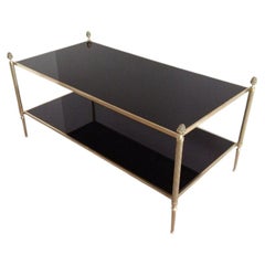 Neoclassical Style 2 Tiers Coffee Table made of Brass and Bronze