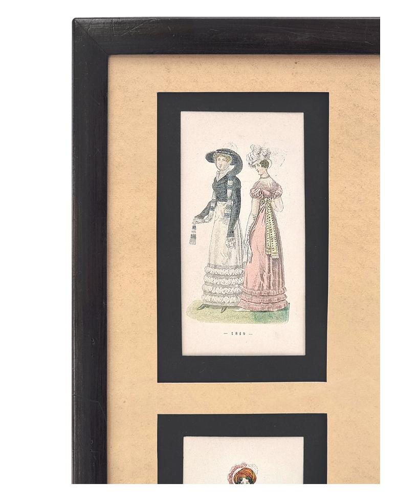 Framed Works On Paper, Illustrations French Women's Fashions, circa 1896 For Sale 1