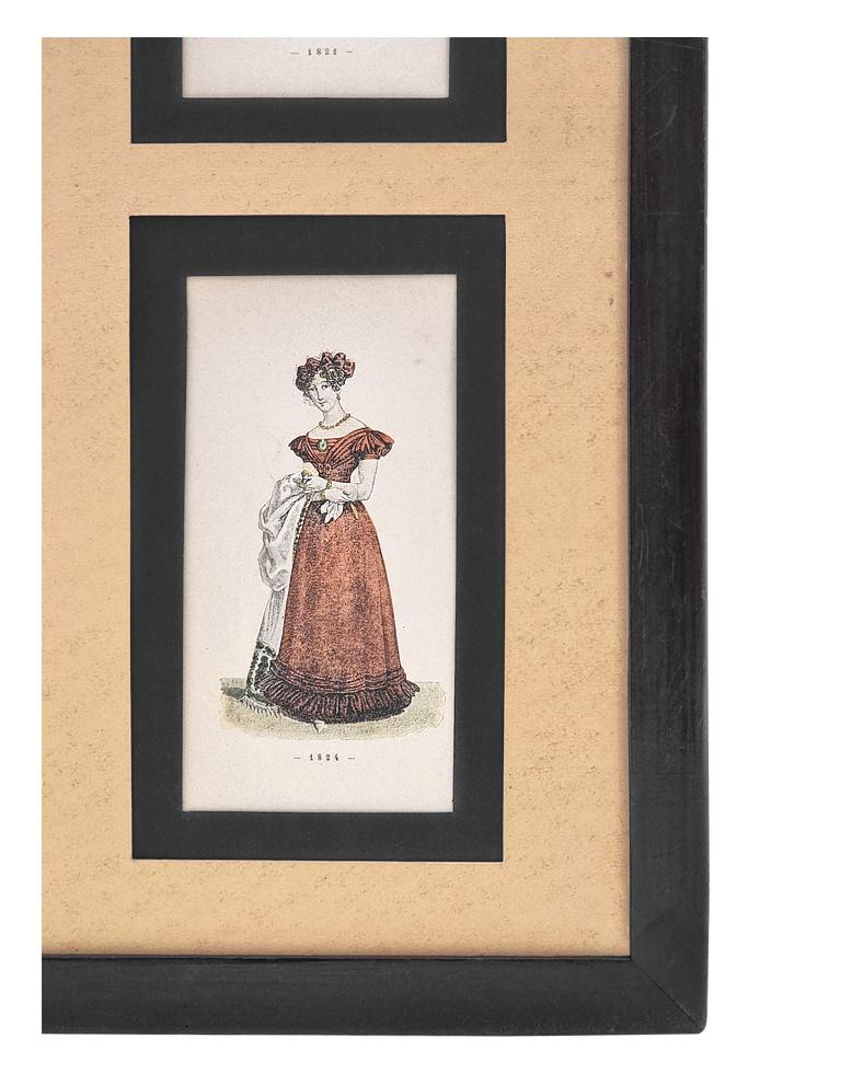 Framed Works On Paper, Illustrations French Women's Fashions, circa 1896 For Sale 3