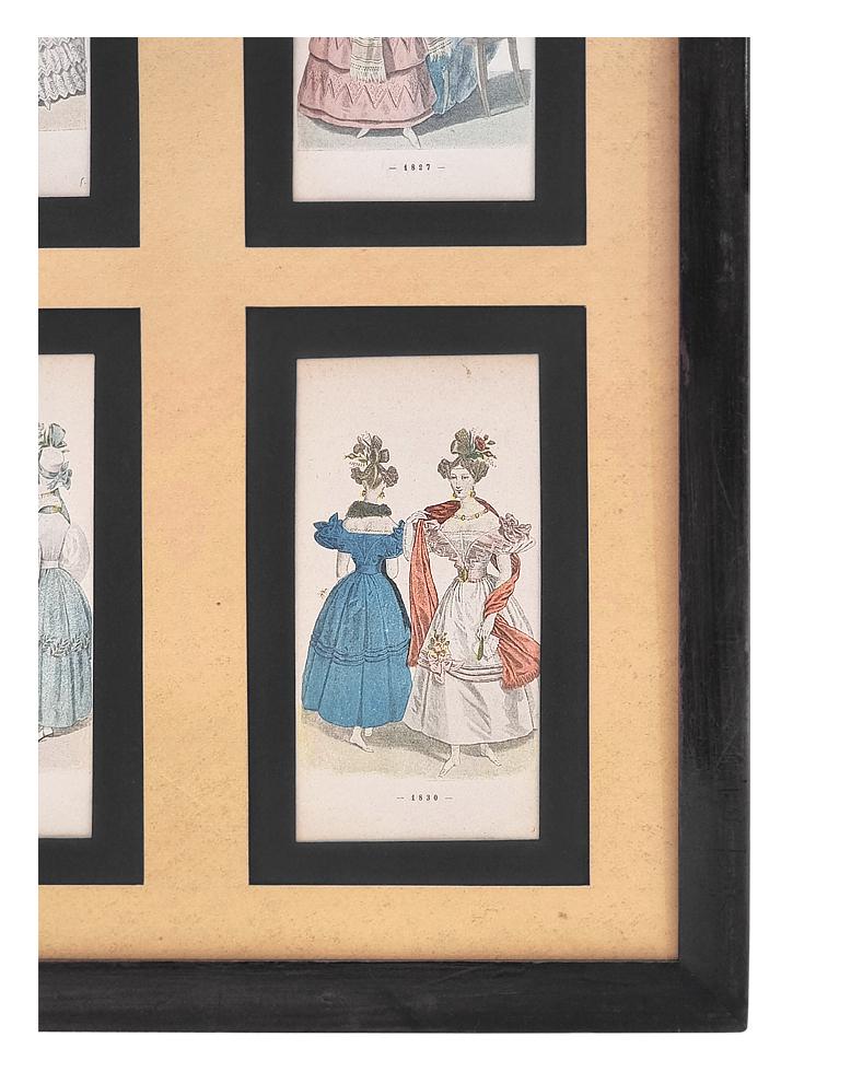 Framed Works On Paper, Illustrations French Women's Fashions, circa 1896 For Sale 7