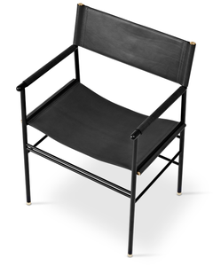 Black Structure & Black Leather Chair, Studio Sample Ready to Ship